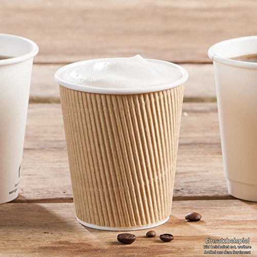 BIOZOYG 25 Taza de Kraft Marrón Corrugado para café I ecológico Taza para café desechable Bio sin Imprimir 300 ml/12 oz I 100% Biodegradable, Certificado compostables