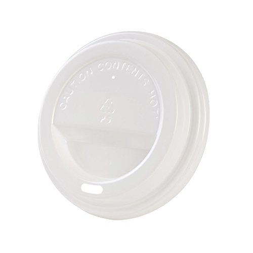 BIOZOYG Tapa de Taza para café To Go Ø 90mm I 100 Tapa para Tazas de cartón Hechas de poliestireno Totalmente reciclable I Tapa Plana Blanca con Agujero para Beber