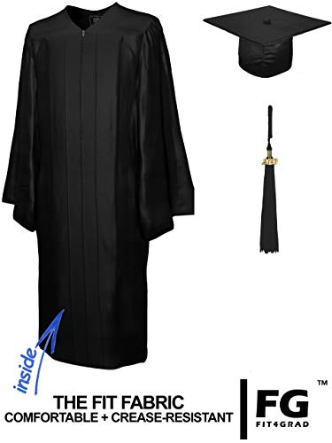 Birrete, Toga, año borla, graduación REFULGENICIA, negro, 190-198cm