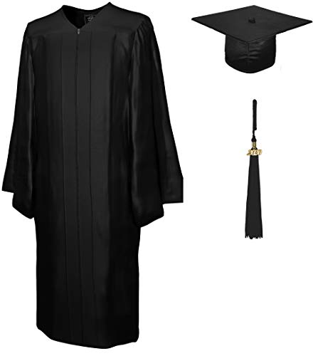 Birrete, Toga, año borla, graduación REFULGENICIA, negro, 190-198cm