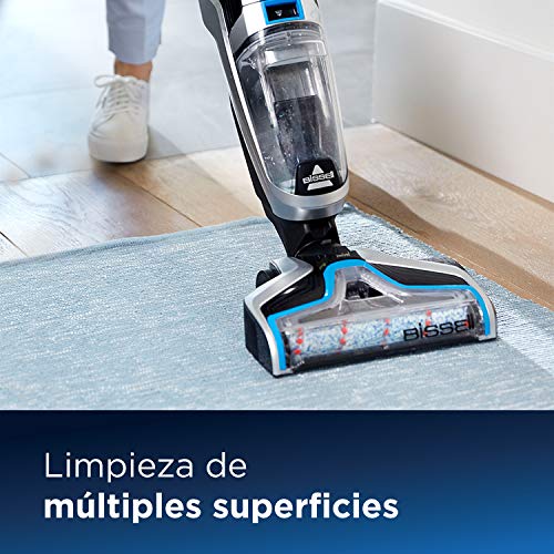 Bissell CrossWave Cordless Aspirador y Limpiador Multifuncional sin Cables para Suelos Duros y alfombras, 250 W, 1.44 litros, 80 Decibelios, Plata