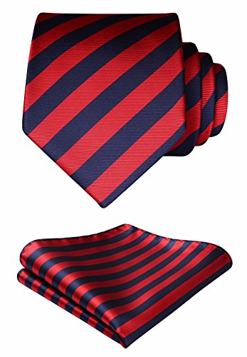 BIYINI Elegante raya corbata panuelo panuelo y bolsillo Set cuadrado regalo para hombres