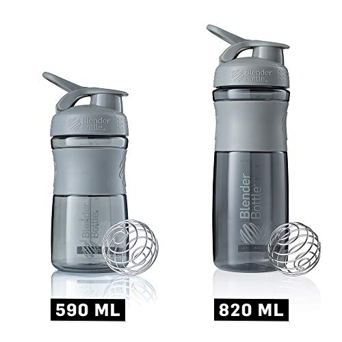 BlenderBottle Sportmixer Botella de agua | Botella mezcladora de batidos de proteínas | con batidor Blenderball | libre de BPA | Tritan| 590ml - moss verde