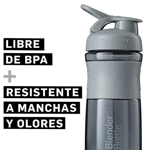 BlenderBottle Sportmixer Botella de agua | Botella mezcladora de batidos de proteínas | con batidor Blenderball | libre de BPA | Tritan| 590ml - moss verde