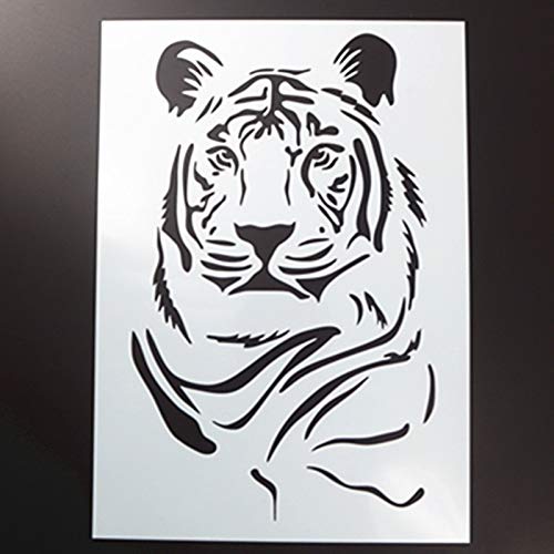 BLUGUL 9pcs A4 Plantillas de Dibujo, para Manualidades Decoración Pared Mueble Ventana Aerógrafo, Unicornio Fénix Tigre Pavo Real Lobo Pájaro Pez Tropical Panda