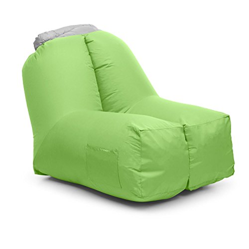 Blumfeldt Airchair - Sillón Inflable, Sillón Hinchable, Camping, Playa, Piscina, Viaje, Impermeable, Mochila Transporte incluida, Verde