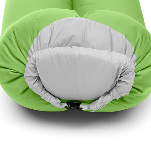 Blumfeldt Airchair - Sillón Inflable, Sillón Hinchable, Camping, Playa, Piscina, Viaje, Impermeable, Mochila Transporte incluida, Verde