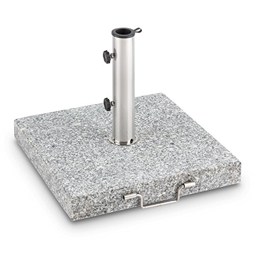 blumfeldt Schirmherr 30SQ Base para sombrilla de Granito para terraza jardín o balcón (Superficie pequeña, Pulida, Piedra Natural, Estable, colocación Sencilla) - Cuadrado