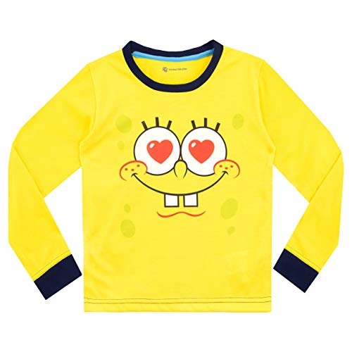 Bob Esponja Pijamas de Manga Larga para niñas Spongebob Squarepants Amarillo 10-11 Años