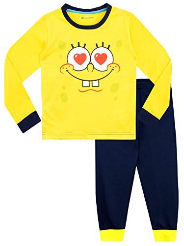 Bob Esponja Pijamas de Manga Larga para niñas Spongebob Squarepants Amarillo 10-11 Años