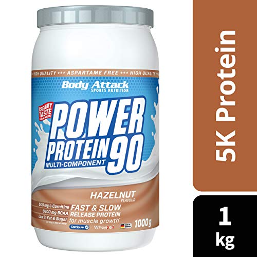 Body Attack - Proteína poder agitar 90 1 kg, Avellana