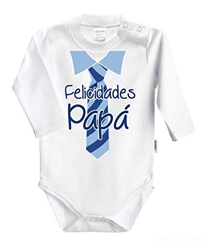 Body Papá de Manga Larga - Felicidades Papá (Celeste)