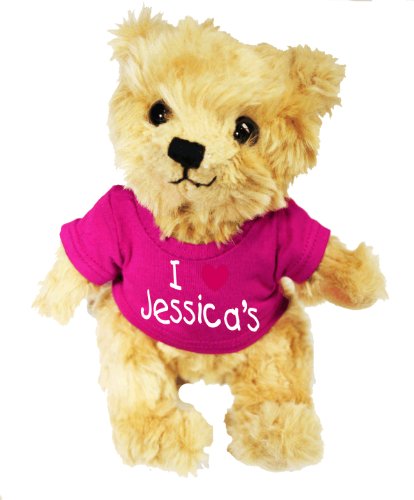 Body rosa de chicle personalizado con nombre y fecha de nacimiento y oso de peluche con texto en inglés"I Love *Childs Name* Impreso en purpurina blanca (por favor lea detalles técnicos)