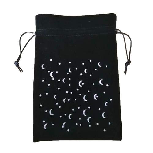 Bolsa de almacenamiento de tarot de terciopelo grueso de 13x18 cm con cordón, con patrón de estrella de luna, bolsa de terciopelo, bolsa de tarot, bolsa de dados, bolsa de tarjeta, bolsa de joyería