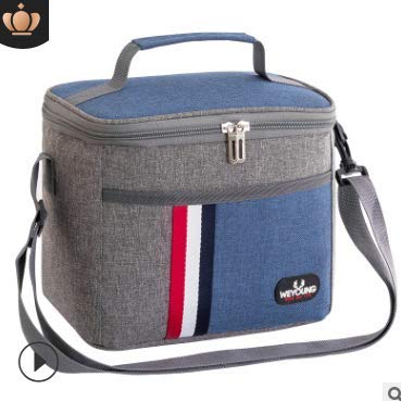 Bolsa de Tela de 7L, Sellada, Plegable, Bolsa Caliente, Bolsa Fría, a Prueba de Fugas, para Llevar Comida, Refrigerador, Bolsa de Almuerzo, Adecuada para Viajes de Oficina en la Escuela，Azul