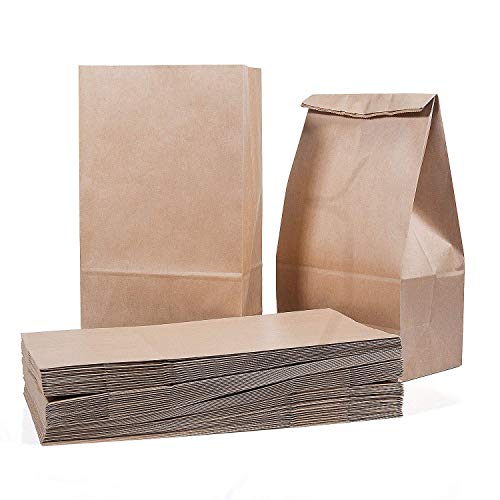 Bolsas de comida de 50 piezas Bolsa de papel marrón Bolsas para el almuerzo 28 x 15 x 8.5 cm - 70 g./