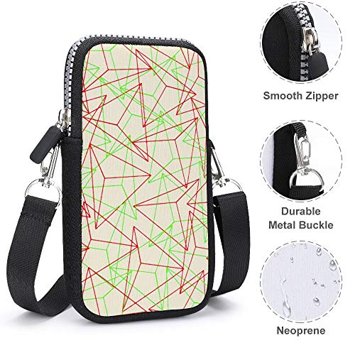 Bolso bandolera para teléfono móvil con correa de hombro extraíble Geometría Artes resistente al desgaste bolsa para dinero muñeca cartera mochilas unisex