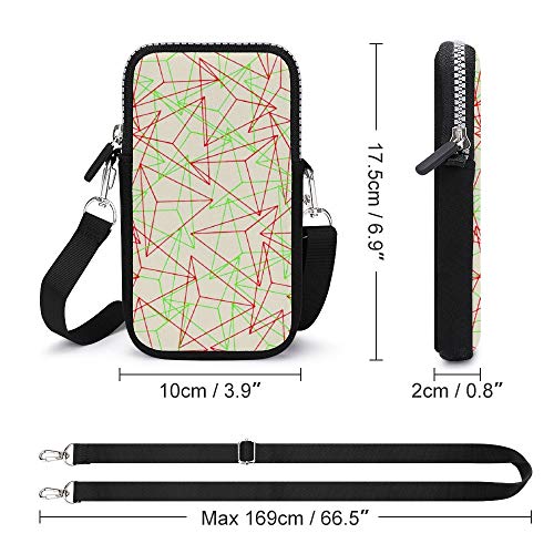 Bolso bandolera para teléfono móvil con correa de hombro extraíble Geometría Artes resistente al desgaste bolsa para dinero muñeca cartera mochilas unisex