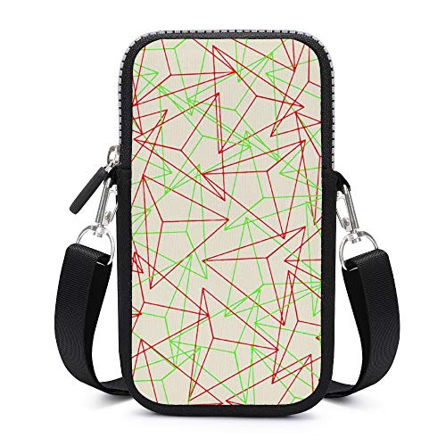 Bolso bandolera para teléfono móvil con correa de hombro extraíble Geometría Artes resistente al desgaste bolsa para dinero muñeca cartera mochilas unisex