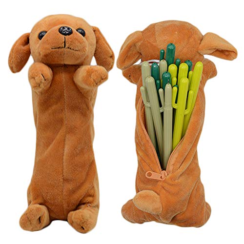 Bolso de la pluma del lápiz de la forma del perro 3D, regalos suaves lindos del juguete de la felpa para los niños (Golden retriever)