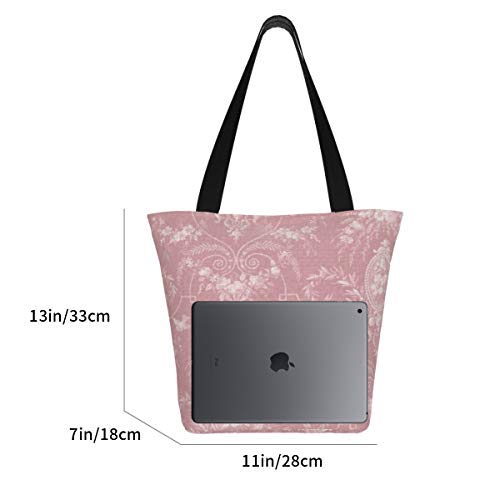 Bolsos de la compra, floreciente rosa camafeo flor papel pintado bolsas de lona bolsas de hombro reutilizables plegables bolsas de viaje grandes y duraderas, bolsas de compras resistentes