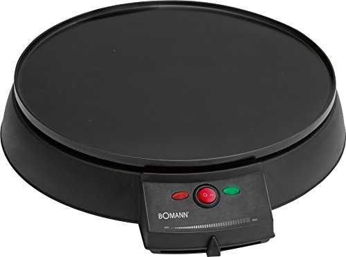 Bomann CM 2221 CB Máquina de Hacer Crepes, Tortitas, Tortillas, 900 W, Aluminio, Negro