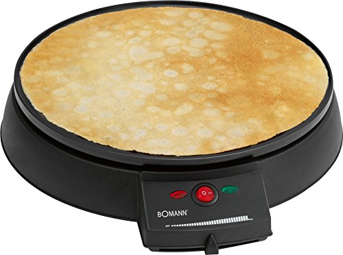 Bomann CM 2221 CB Máquina de Hacer Crepes, Tortitas, Tortillas, 900 W, Aluminio, Negro