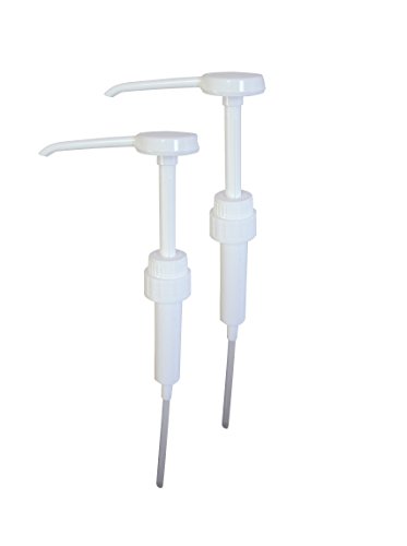 Bomba dispensadora 38mm adecuada para contenedores de 5 litros - dispensa dosis de 30 ml - blanca (Paquete de dos)