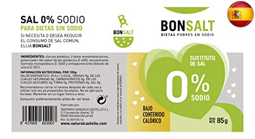 Bonsalt Sal 0% Sodio - Paquete de 4 x 85 gr - Total: 340 gr