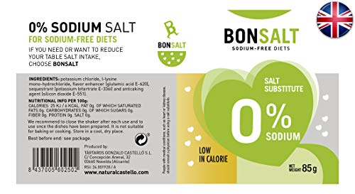 Bonsalt Sal 0% Sodio - Paquete de 4 x 85 gr - Total: 340 gr