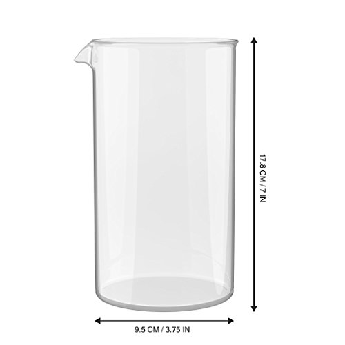 bonVIVO - Vaso de Recambio para Todas Las Prensas Francesas/Cafeteras Vendidas Comercialmente (1000 ml / 1.0 l / 34 oz)