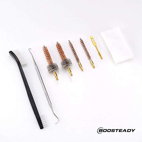 BOOSTEADY Pro .223/5.56 Limpieza Kit para Rifle Pistola con Cepillos de Chamber Juego de Limpieza seleccional Barra de Limpieza de latón en Bolsa de organizar Estuche