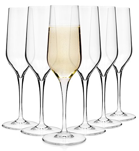 Bormioli – Copas de Cava ('Electra' 6 Piezas | Calidad GASTRONÓMICA | cantidad de Relleno – Copa de Flauta 23 cl | Longitud del Mango 10 cm brillianz Gracias a Star Glass Tecnología