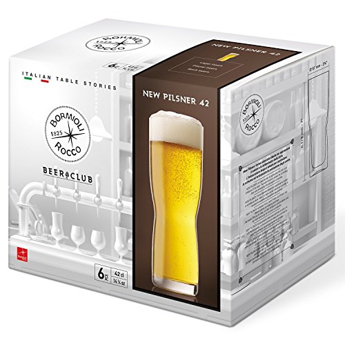 Bormioli Rocco 461252BR7021990 New Pilsner 42 Cl Vaso C-6, Vidrio, Multicolor