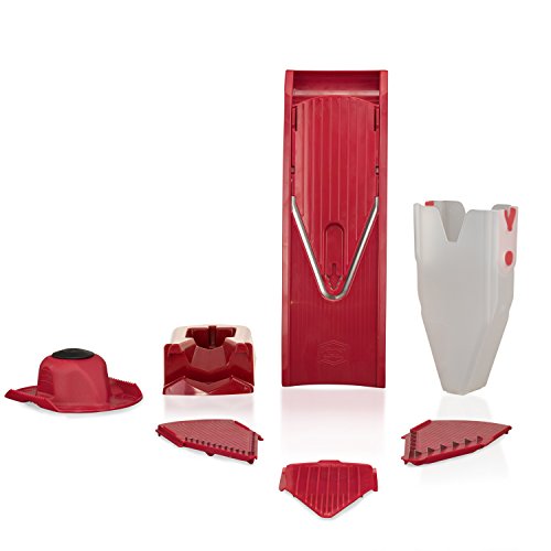 Börner mandolina V1 ClassicLine Profi Set en Rojo : cortadora para Frutas y Vegetales