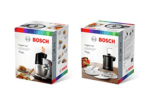 Bosch MUZ9VL1 Set cortador-rallador, accesorio opcional para robots de cocina OptiMUM, Acero y negro