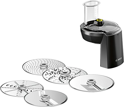 Bosch MUZ9VL1 Set cortador-rallador, accesorio opcional para robots de cocina OptiMUM, Acero y negro