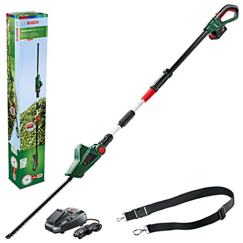 Bosch UniversalHedgePole 18 - Tijeras cortasetos telescópicas (1 batería, sistema de 18 V, en caja)