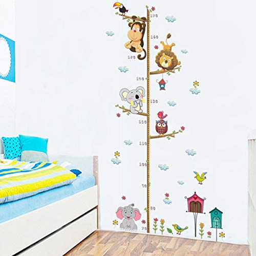 Bosque Animales Árbol Vinilos Decorativos,Búho Zorro Ciervo Adhesivos Pared,Animales de la Jungla Adhesivos Pared,Decorativas Adhesiva Pared Dormitorio Salón Guardería Habitación Infantiles Niños