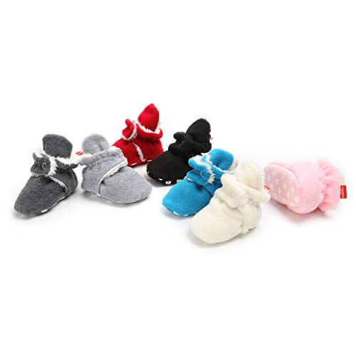 Botas de Niño Calcetín Invierno Soft Sole Crib Raya de Caliente Boots de Algodón para Bebés (0-6 meses, Negro, Tamaño de etiqueta 11)