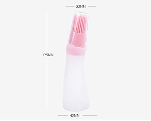 Botella de silicona con brocha,Oil Bottle with Basting Brush,Soft Bottle and Brush for Barbecue Pastry Baking Cooking, Botella de aceite de silicona con brocha,