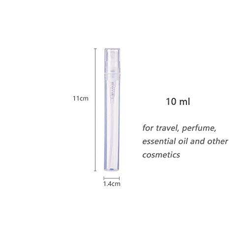 Botella Plástica Transparente Vacía, 12Pcs Botella de Spray de Viaje, Botella de Vidrio Pulverizadora Transparente de 10 ml para Perfume, Vacía para Viajes, Fiestas, útiles de Maquillaje