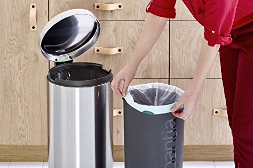 Brabantia Newicon-Cubo de Basura con Pedal, 30 l, Color Fpp Inoxidable, Acero Mate Anti-Huellas