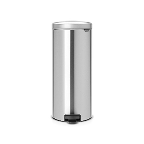 Brabantia Newicon-Cubo de Basura con Pedal, 30 l, Color Fpp Inoxidable, Acero Mate Anti-Huellas