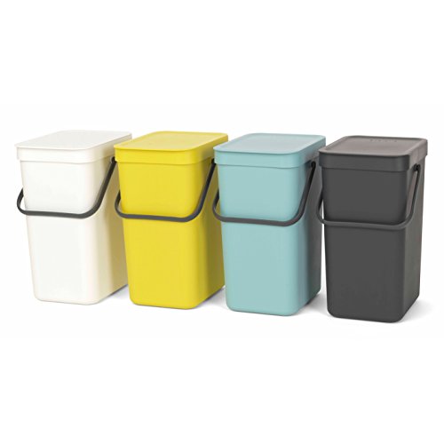 Brabantia Sort & Go Cubo de Basura, 12 L, Plástico, Menta, 24.9x20x35 cm