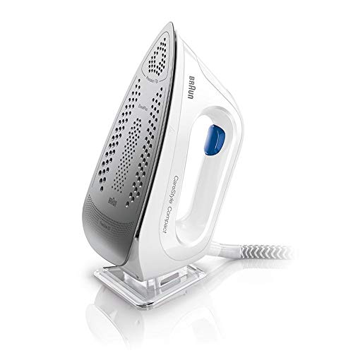 Braun Hogar IS2043 CareStyle Compact - Centro de Planchado, Suela 3D Eloxal Plus, Vapor Constante, 2200 W, 1.3 litros, Blanco/Azul