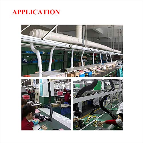 Brazo aspirador humo soldadura brazo articulado manguera extractor humos industrial - diámetro externo 50 75 mm - longitud 0.8~2.5mm (Diámetro externo 50 mm, Longitud 1.8m)