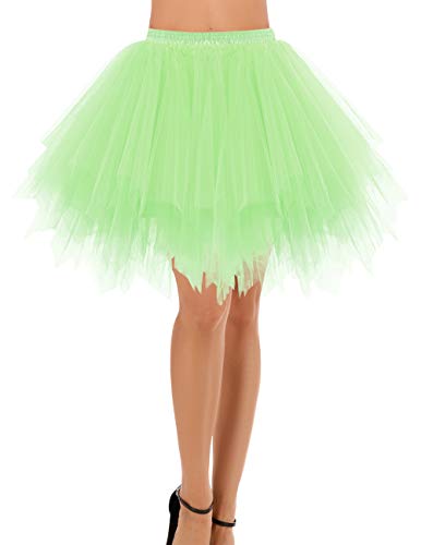 Bridesmay Mujeres Faldas Enaguas Cortas Tul Plisada Fiesta Tutu Ballet Mint XL