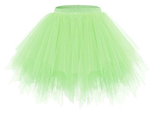 Bridesmay Mujeres Faldas Enaguas Cortas Tul Plisada Fiesta Tutu Ballet Mint XL