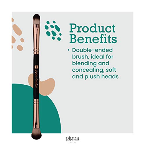 Brocha de Mezcla y Corrector Studio FX Duet de Pippa of London - Brocha de Maquillaje de doble punta para corrector y mezcla